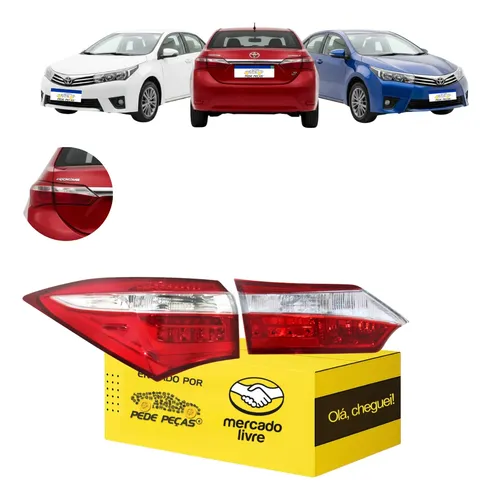 Kit Lanternas Canto Tampa Corolla 2015 2016 2017 C/led L.e Esquerdo/motorista Cristal
