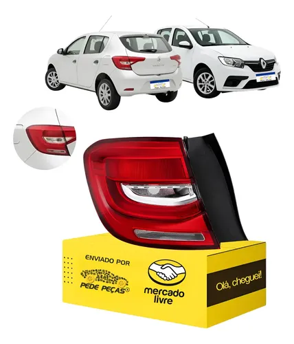Lanterna Traseira Sandero 2020 2021 2022 Canto C/led Le Esquerdo/motorista Cristal