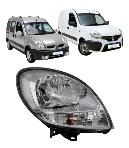 Farol Renault Kangoo 2009 A 2017 Cromado Pisca Cristal Direito/passageiro