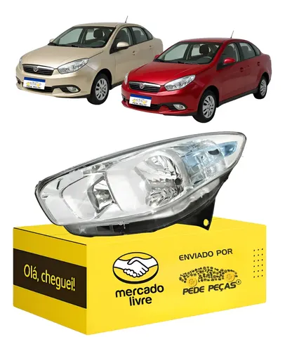 Farol Fiat Grand Siena 2012 2013 2014 A 2021 Foco Duplo Le Esquerdo/motorista