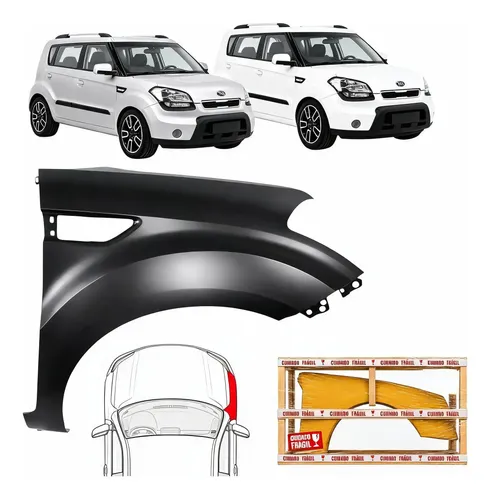 Paralama Kia Soul 2009 2010 2011 2012 2013 2014 Novo