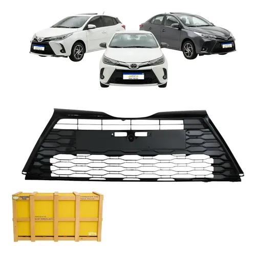 Grade Central Yaris Hatch/sedan Xls 2023 2024 2025 Preto Brilhante - Black Piano