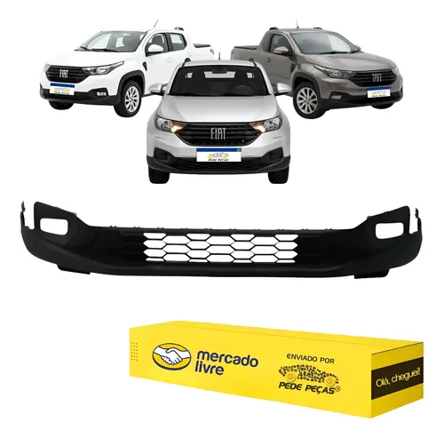 Spoiler Inferior Parachoque Fiat Strada 2022 23 24 25 2026 Preto Texturizado