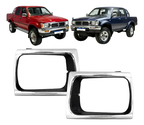 Par Moldura Farol Toyota Hilux 1992 1993 1994 A 2001 Cromado