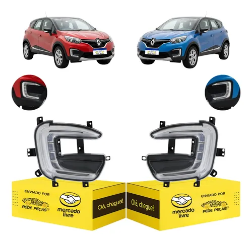 Par Farol Milha Captur 2017 2018 2019 2020 2021 Led Drl Cristal