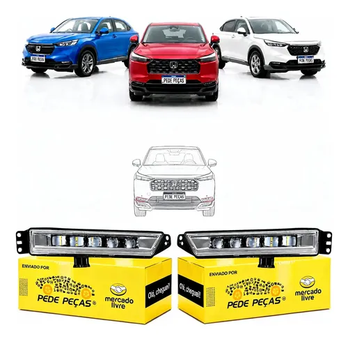Par Farol Milha Honda Hrv 2022 A 2026 Led Exl Turbo Touring Cristal