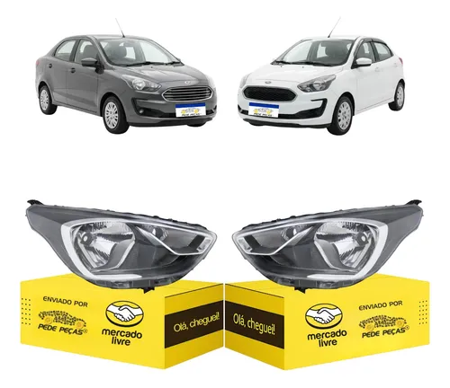 Par Farol Sinaleira Ford Ka 2019 2020 2021 C/friso Cromado Ambos Lados