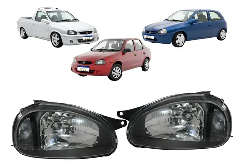 Par Farol Farol Corsa Classic 1994 A 2010 Lente Lisa Ambos Lados