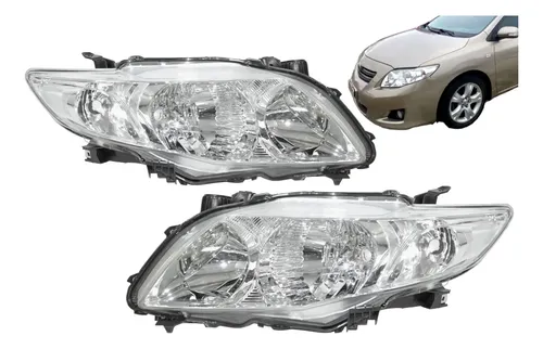 Par Farol Dianteiro Toyota Corolla 2008 2009 2010 2011 Cromo Direito