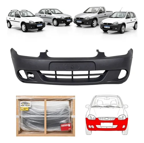 Parachoque Dianteiro Chevrolet Corsa 2000 A 2008 Texturizado Preto Texturizado