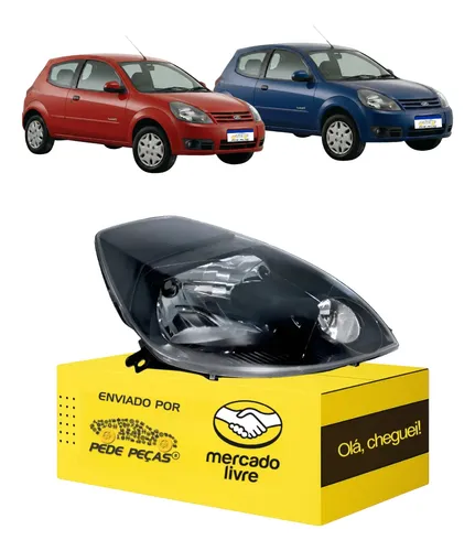 Farol Ford Ka 2009 2010 2011 2012 2013 Máscara Negra Direito Direito/passageiro