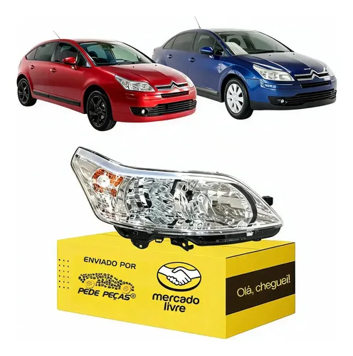 Farol Citroen C4 Pallas Hatch Vtr 2007 2008 A 2013 Cromado