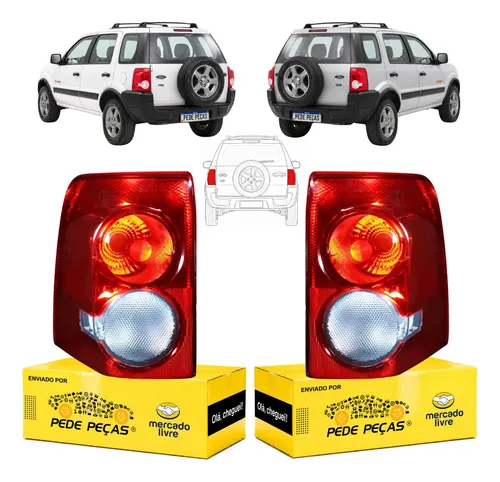 Par Sinaleira Traseira Ford Ecosport 2008 A 2012 Xlt Xls Ambos Lados Vermelho