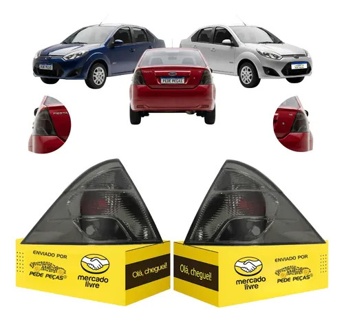 Par Lanterna Ford Fiesta Sedan 2011 12 13 2014 Fume Novas Ambos Lados Fumê