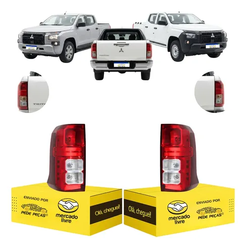 Par Sinaleira Traseira Triton Mitsubishi 2026 2027 S/led Gl Ambos Lados Vermelho