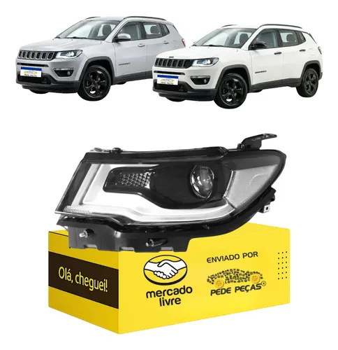 Farol Jeep Compass 2017 2018 2019 2020 2021 Com Led Le Esquerdo/motorista