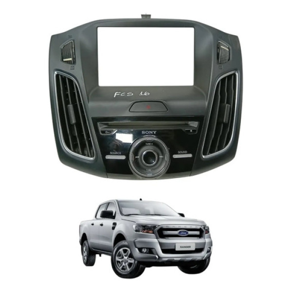 Comando Radio Com Moldura Ford Ranger 2016 2017 Difusor Ar