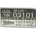 Motor Partida Arranque Hyundai Hb20 1.0 2013 2019 3610003101