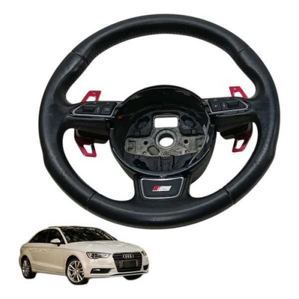 Volante Direção Com Borboleta Audi A3 2014 2015 2015 Sline Preto
