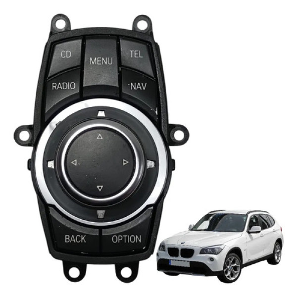 Comando Botão Joystick Display Multimídia Bmw X1 2010 A 2013 Preto