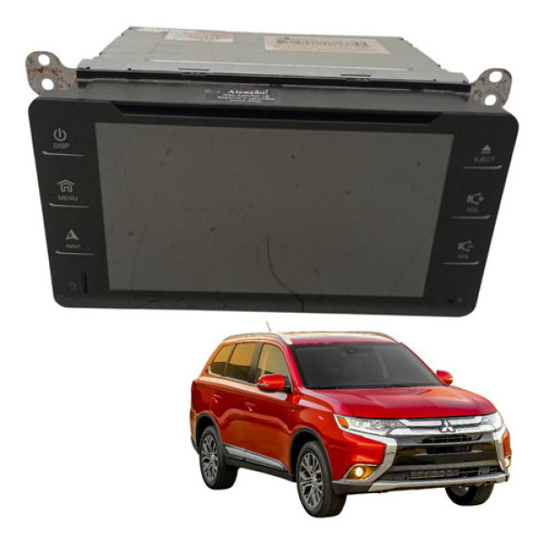Tela Central Multimidia Mitsubishi Outlander 2016 2017 Preto
