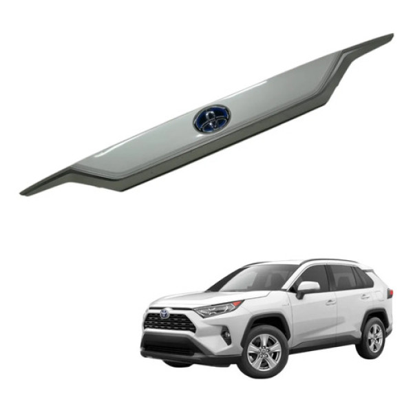 Friso Aplique Tampa Traseira Toyota Rav4 Híbrida 2019 2021 Preto