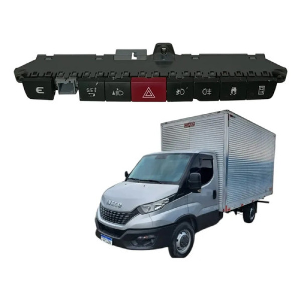 Comando Botao Painel Alerta Iveco Daily 35-150 2020 A 2022 Preto