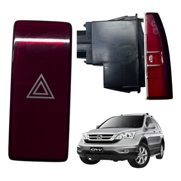 Botao Comando Pisca Alerta Honda Crv 2007 2011 Original Preto