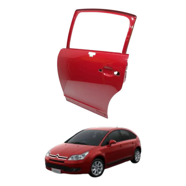 Porta Traseira Esquerda - Citroën  C4 2011 Traseira Esquerdo Vermelho