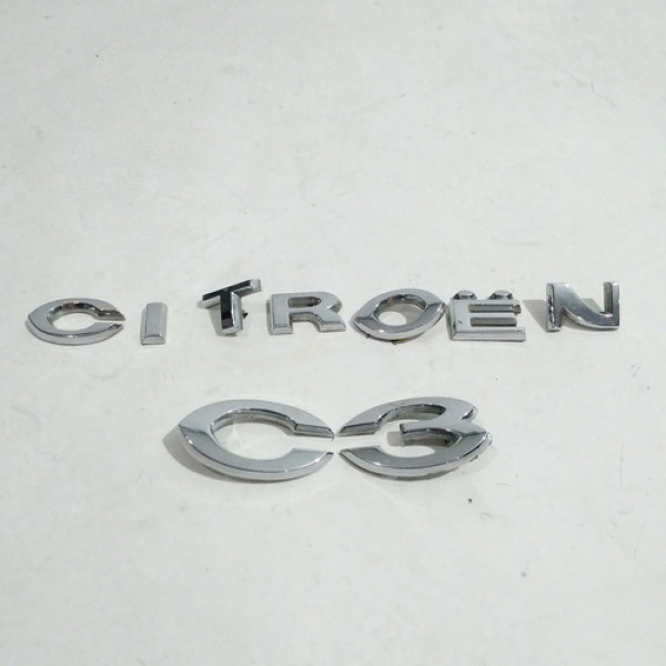 Emblema Da Tampa Traseira Citroen C3 2013 Sku 58599