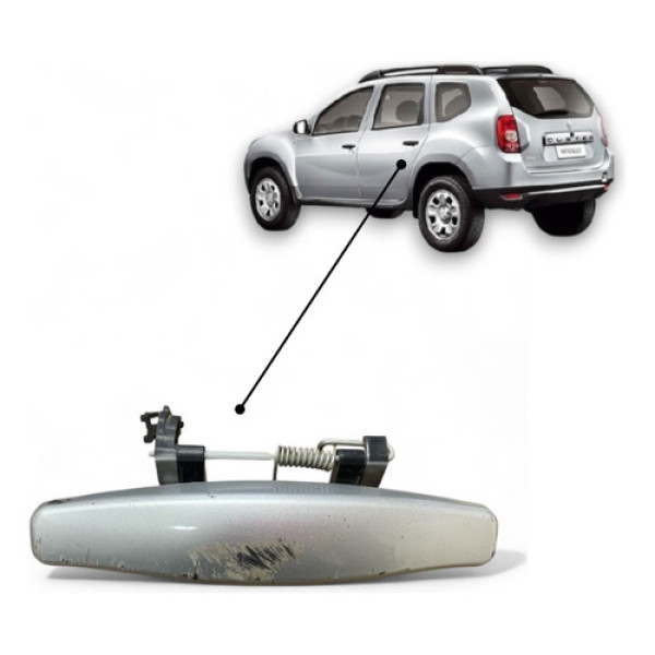 Maçaneta Dianteira Traseira Direita Renault Duster 2011 A 19 Prata Dianteira/traseira