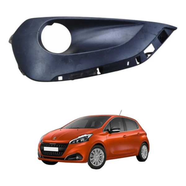 Moldura Farol Milha Peugeot 208 2015-17 Esq Original Preto