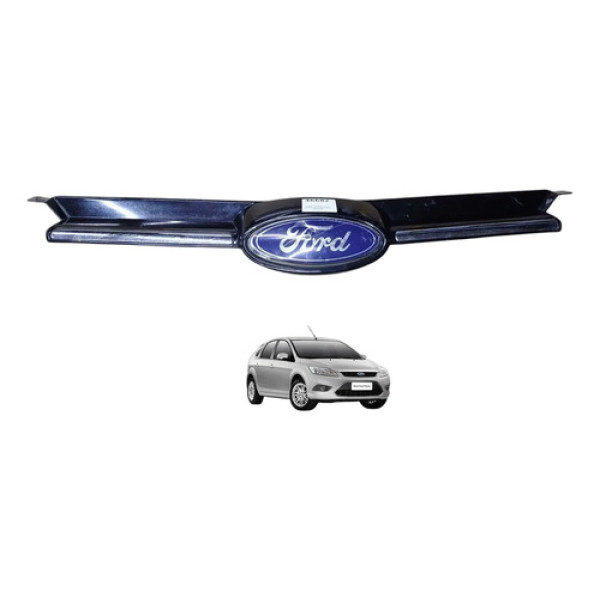 Grade Frontal Ford Focus 2012 2013 2014 Detalhe Preto Cromado