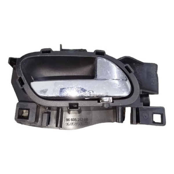 Maçaneta Interna Porta Peugeot 408 Traseira Direita 2012 Cromo Preta Traseira