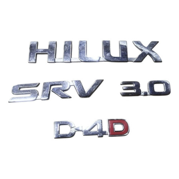 Emblema Letreiro Hilux Srv 3.0 D4d 2006 2008 2010 Original Prata