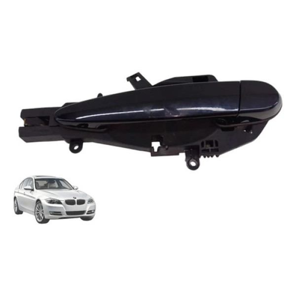 Maçaneta Externa Traseira Esquerda Bmw 318i 320 2010 2011 12 Preto Traseira