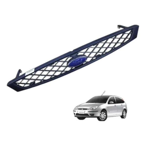 Grade Parachoque Dianteiro Focus 2003 A 2007 Original Ford Preto Brilhante