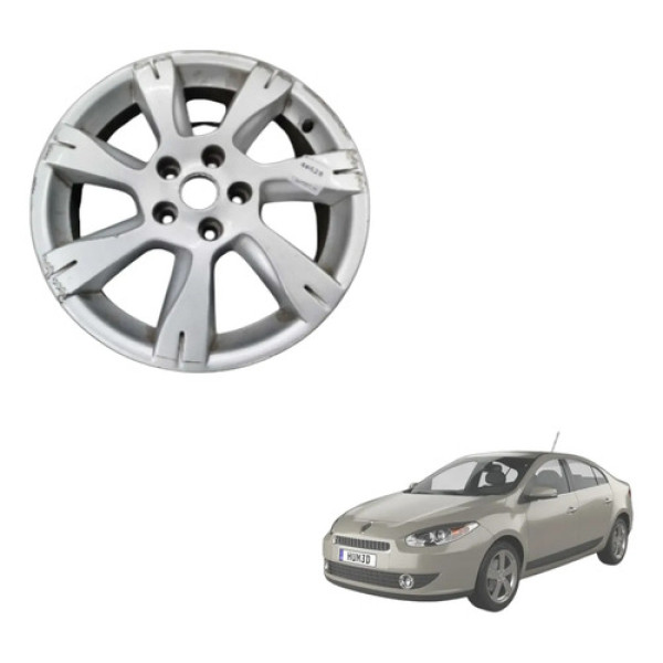 Roda Aro 17 Renault Fluence 2012 Original 5x114 Detalhe Prata