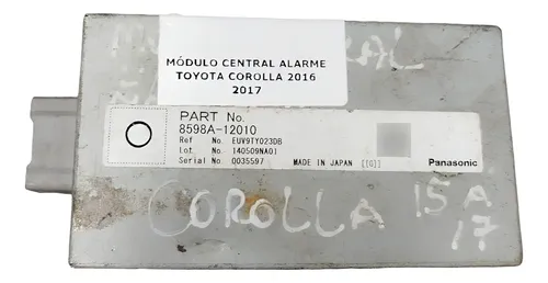 Módulo Central Alarme Corolla 2015 2016 2017 2018 2019