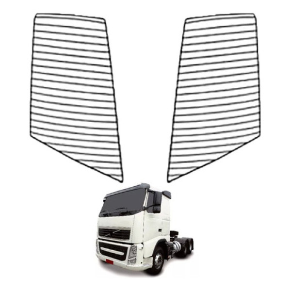 Grade Protetora Farol Volvo Fh - Fm 2004 Preto - Vl510