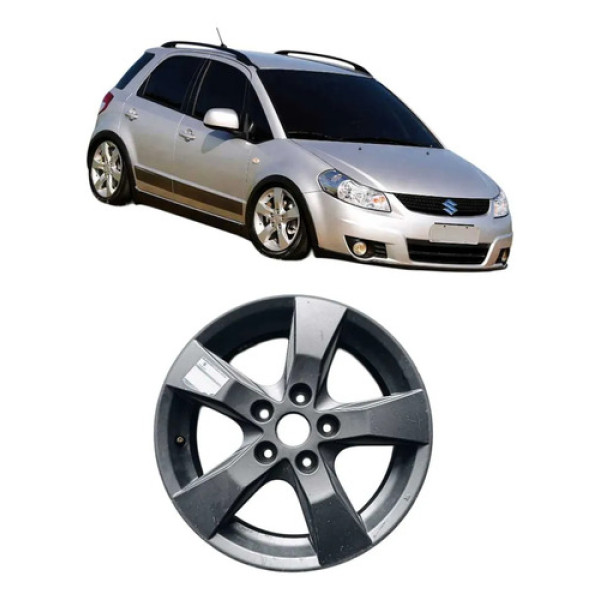 Roda Liga Leve R16 5x114,3 Mm Suzuki Sx4 2006 A 2009 Cinza-escuro