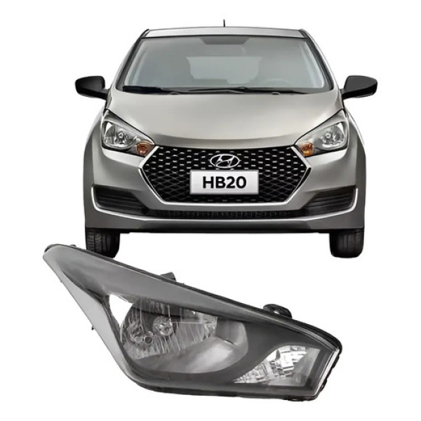 Farol Máscara Negra Direito Hb20 2013 Á 2018 Direito/passageiro