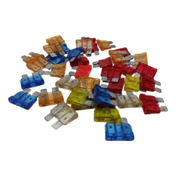 Kit 37 Fusivel Sortido 5a 10a 15a 20a 25a 40a Vermelho Azul Branco Amarelo Rosa