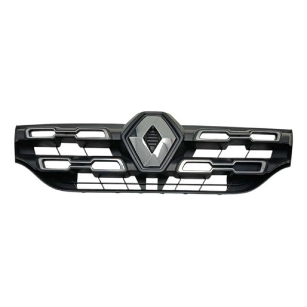 Grade Para Choque Dianteiro Kwid 2018 A 2021 Preto E Cromado Brilhante