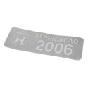  Emblema Etiqueta Ano Fabricação New Civic 2006 Cinza