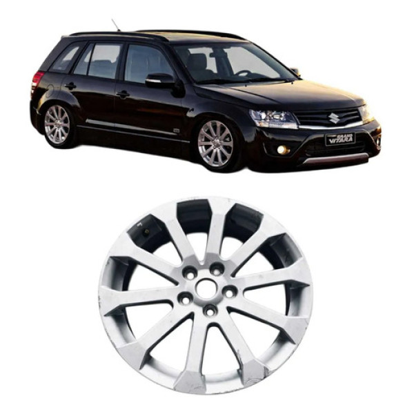 Roda Liga Leve R18 5x114,3 Mm Grand Vitara 2010 A 16 ~detalh Prata