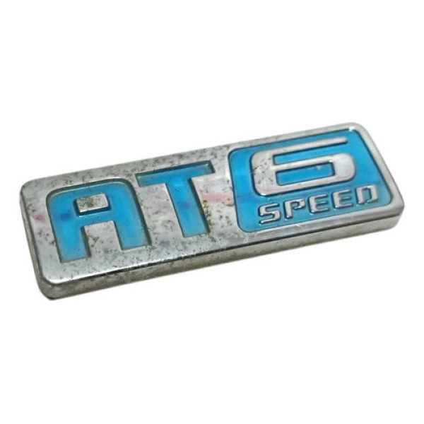 Emblema At6 Speed Spin 2013 A 2016 Cromado Com Azul
