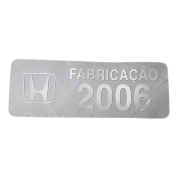  Emblema Etiqueta Ano Fabricação New Civic 2006 Cinza