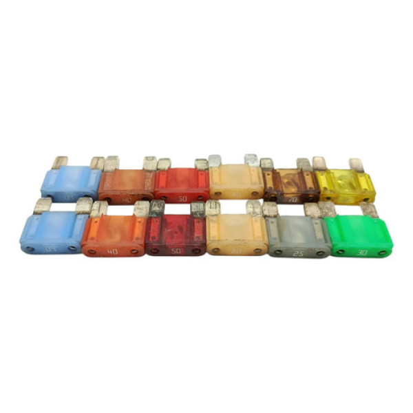 Kit 12 Fusivel Maxi Sortido 20a 25a 30a 40a 50a 60a 70a 80 Colorido