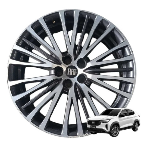 Roda Aro Liga 18 Fastback Turbo 270 2023 A 2025 Com Detalhe Prateado